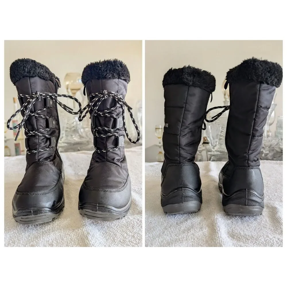 DREAM PAIRS Kids Mid-Calf Winter Snow Boots — Black Unisex Sz 3